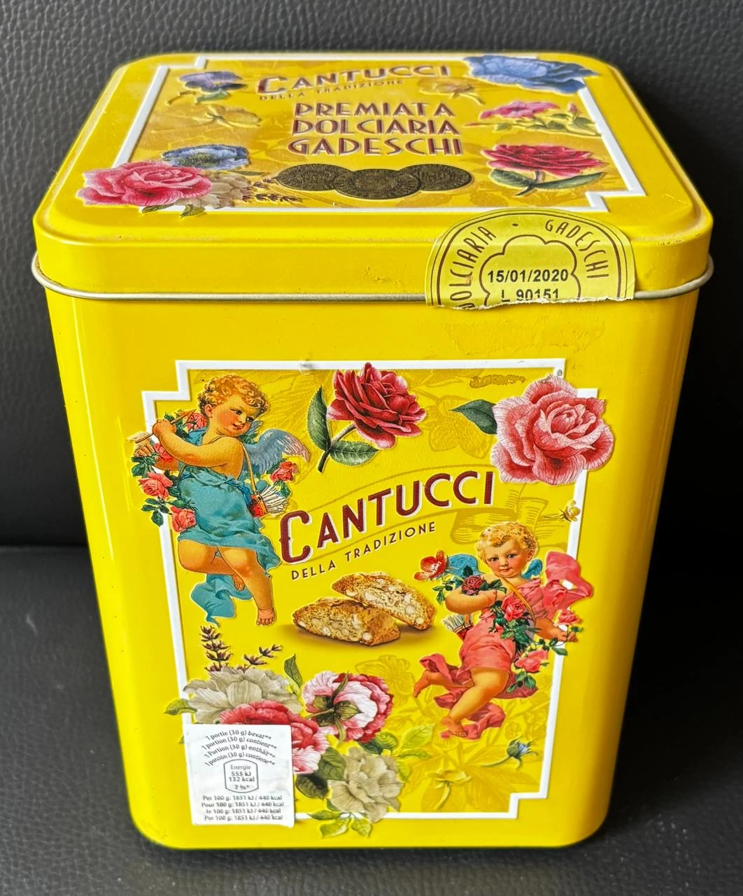 ✨ Caixa de Metal Vintage Cantucci Gadeschi com Decoração Romântica Anjos e Rosas – photo 2